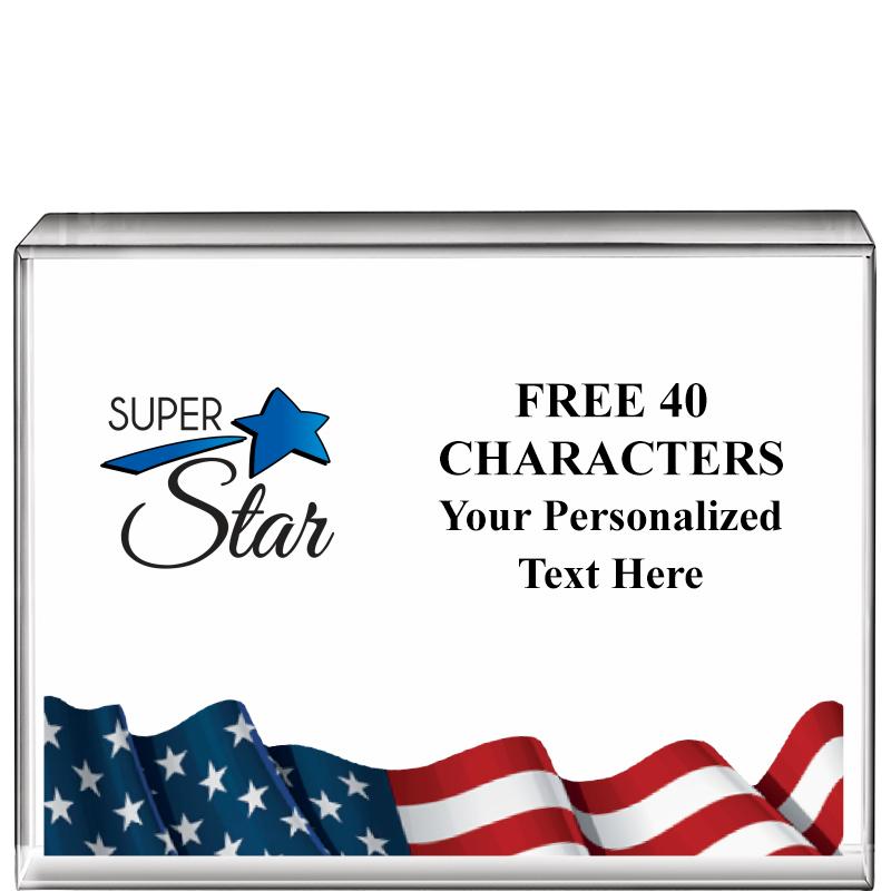 4"x3"FLAG HRZNTL DISPLY CRYSTL