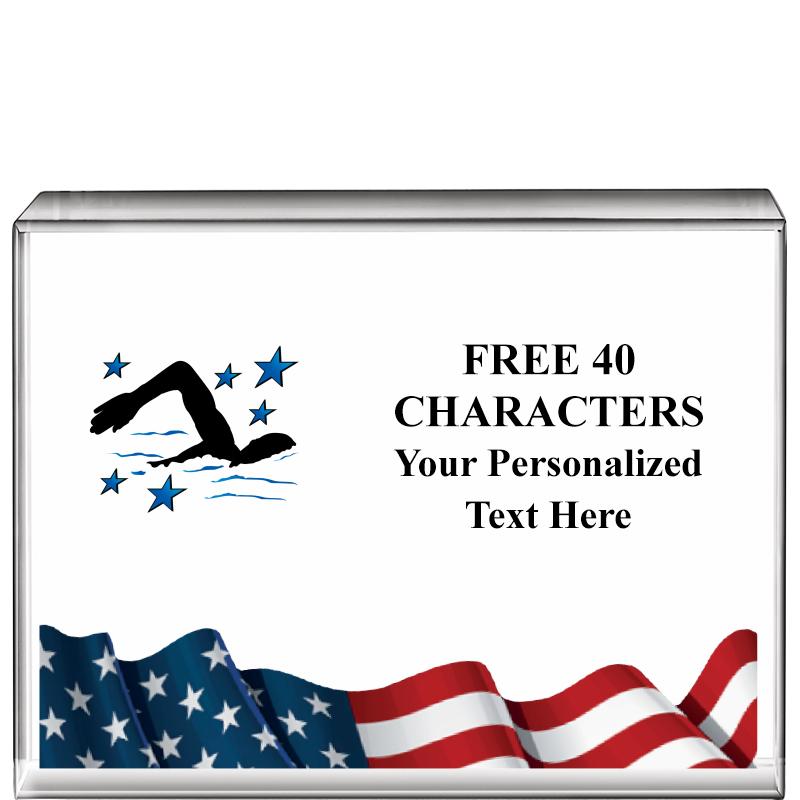 4"x3"FLAG HRZNTL DISPLY CRYSTL