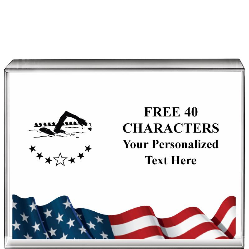 4"x3"FLAG HRZNTL DISPLY CRYSTL