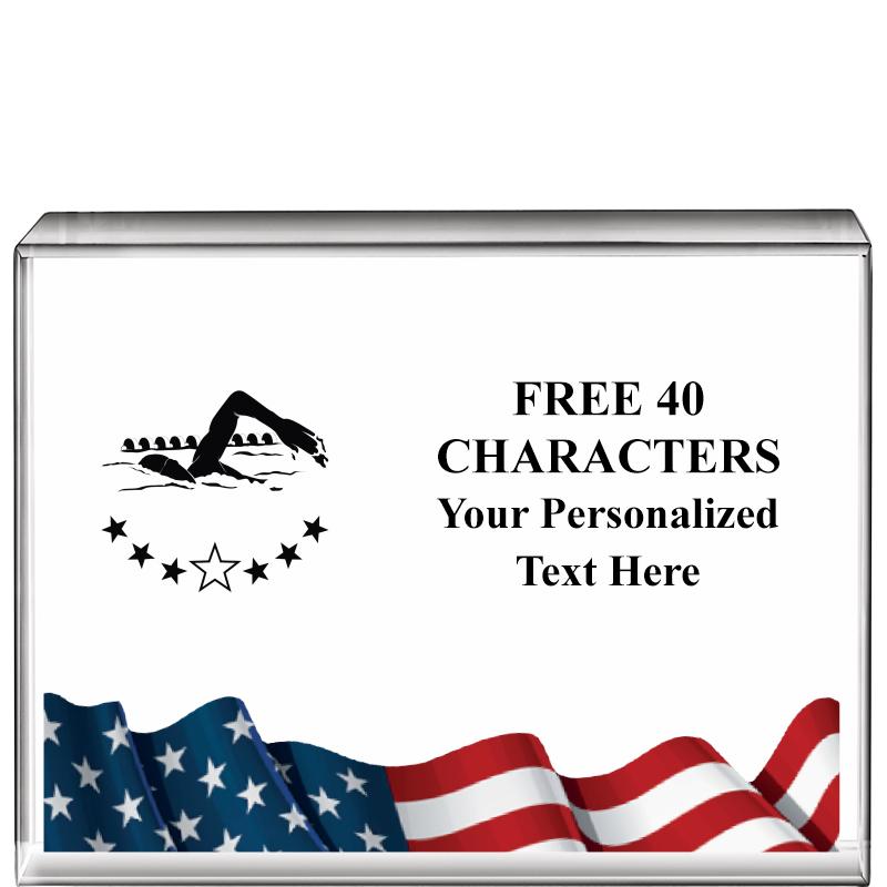 4"x3"FLAG HRZNTL DISPLY CRYSTL