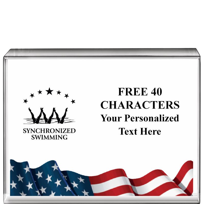 4"x3"FLAG HRZNTL DISPLY CRYSTL