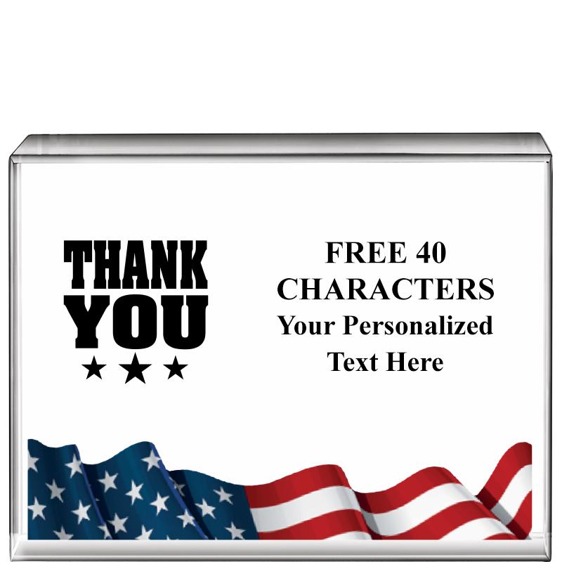 4"x3"FLAG HRZNTL DISPLY CRYSTL