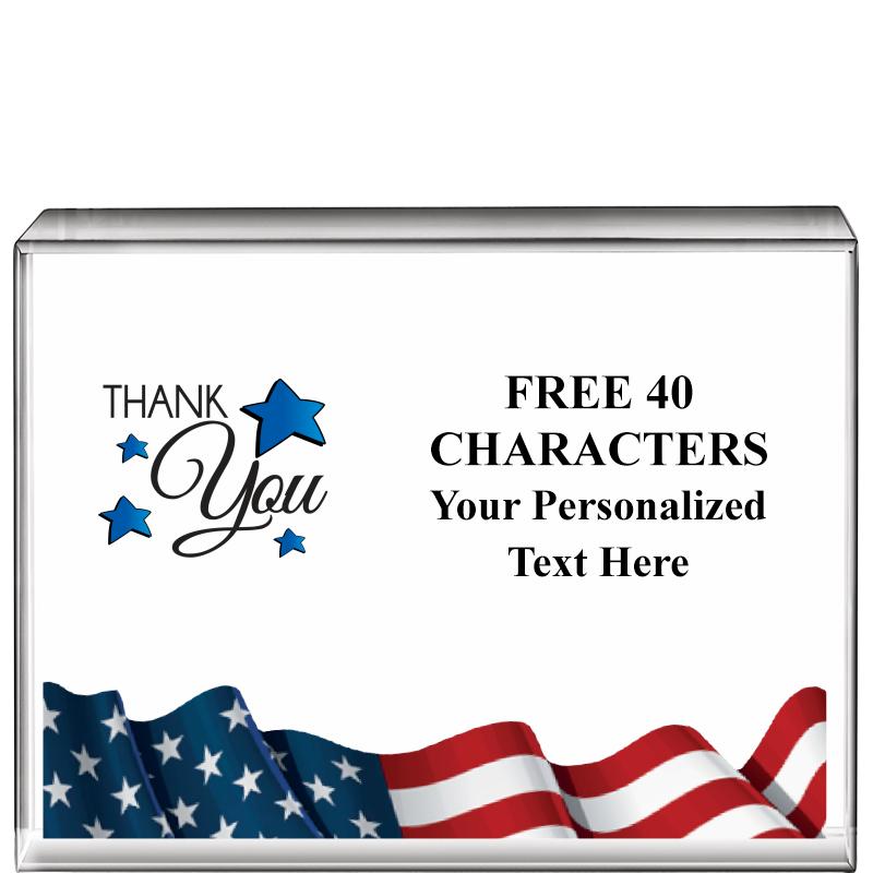 4"x3"FLAG HRZNTL DISPLY CRYSTL