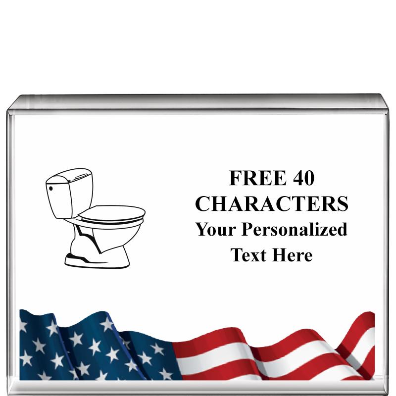 4"x3"FLAG HRZNTL DISPLY CRYSTL