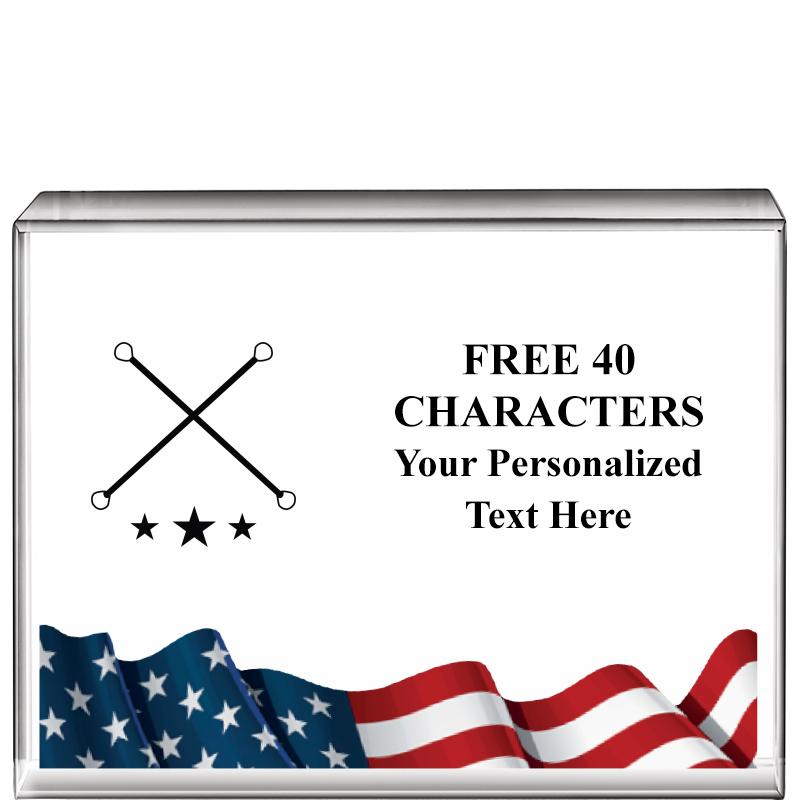 4"x3"FLAG HRZNTL DISPLY CRYSTL