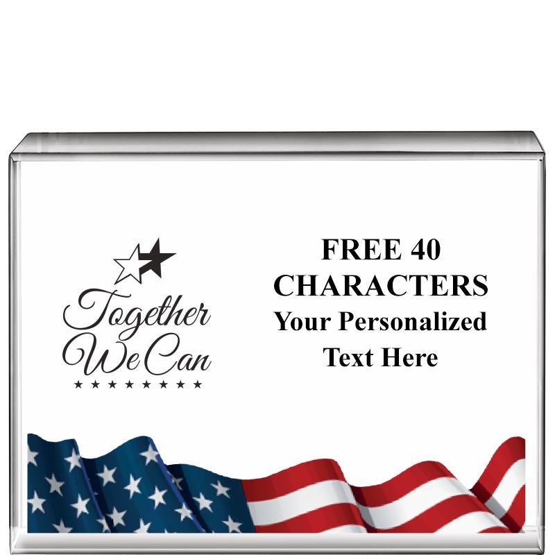 4"x3"FLAG HRZNTL DISPLY CRYSTL