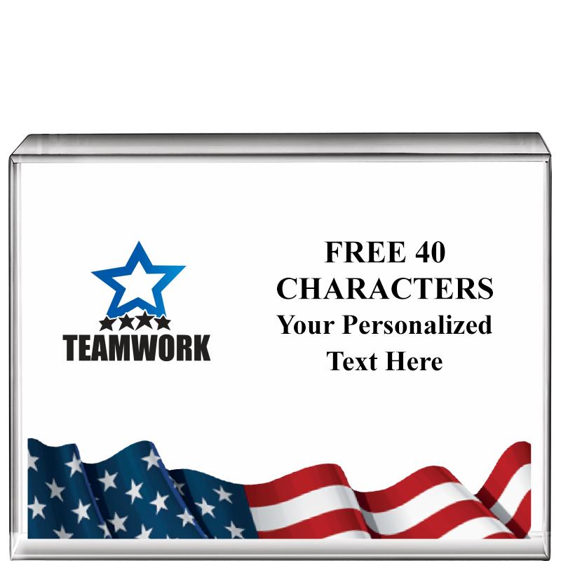 4"x3"FLAG HRZNTL DISPLY CRYSTL