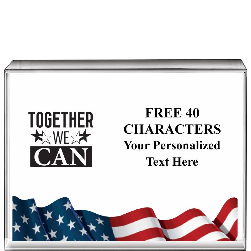 4"x3"FLAG HRZNTL DISPLY CRYSTL