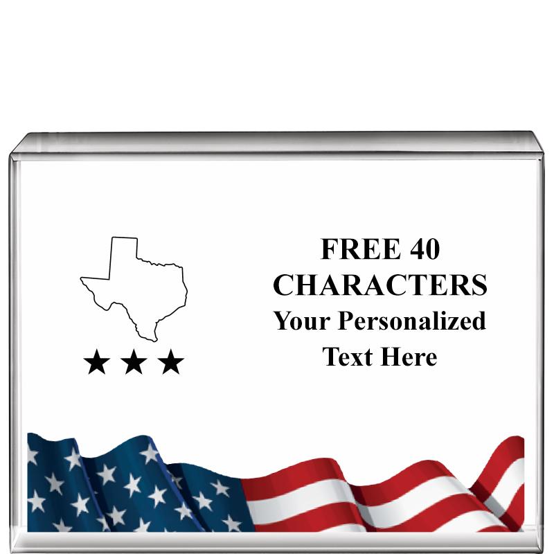 4"x3"FLAG HRZNTL DISPLY CRYSTL