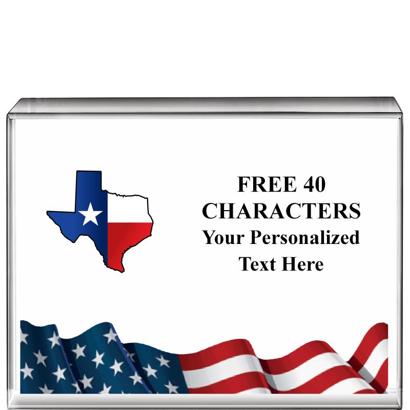 4"x3"FLAG HRZNTL DISPLY CRYSTL