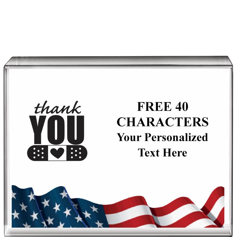 4"x3"FLAG HRZNTL DISPLY CRYSTL