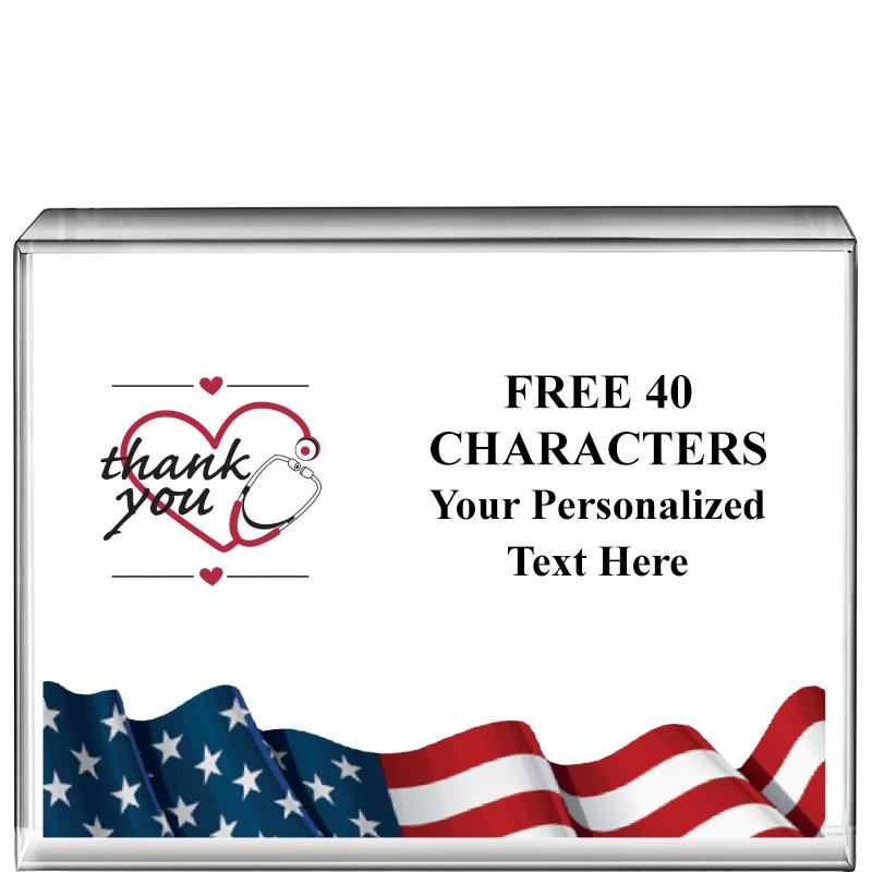 4"x3"FLAG HRZNTL DISPLY CRYSTL