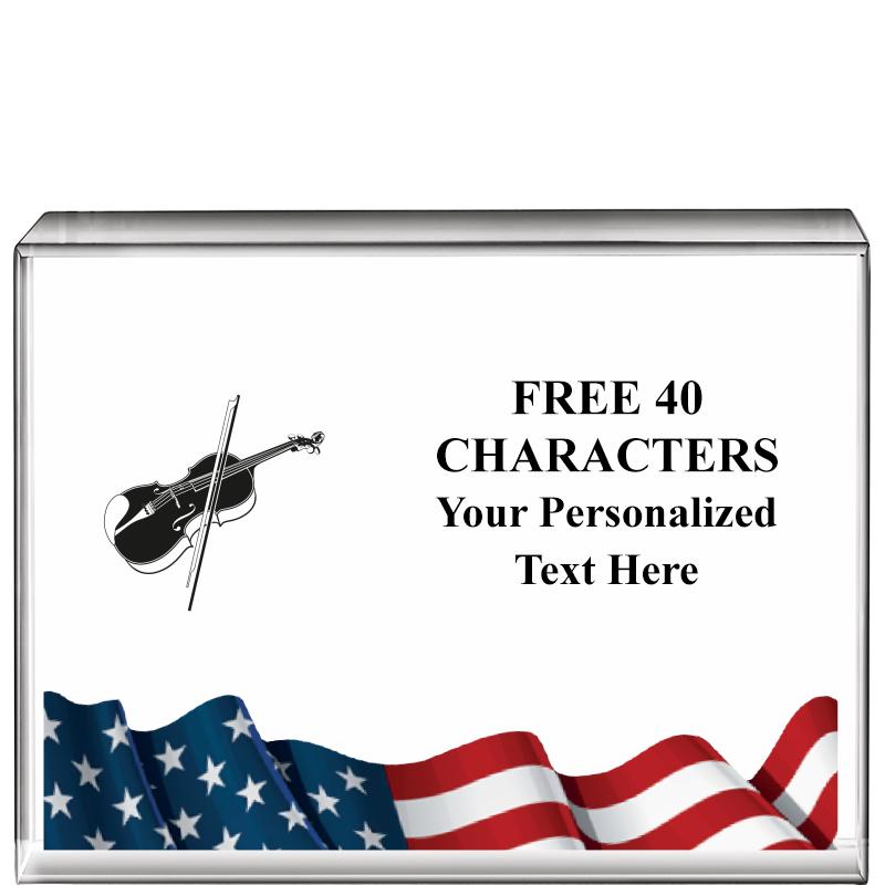 4"x3"FLAG HRZNTL DISPLY CRYSTL