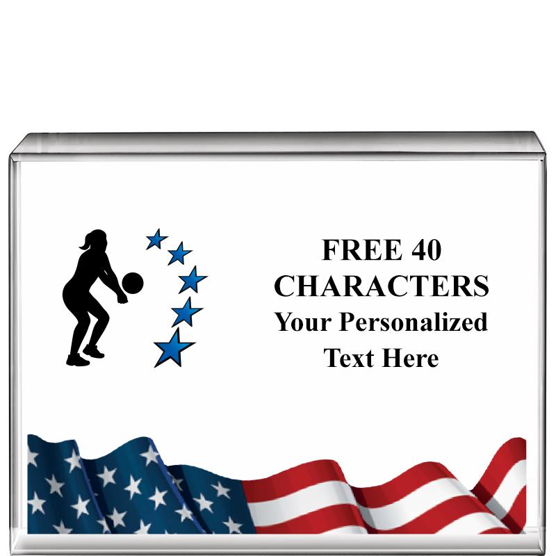 4"x3"FLAG HRZNTL DISPLY CRYSTL