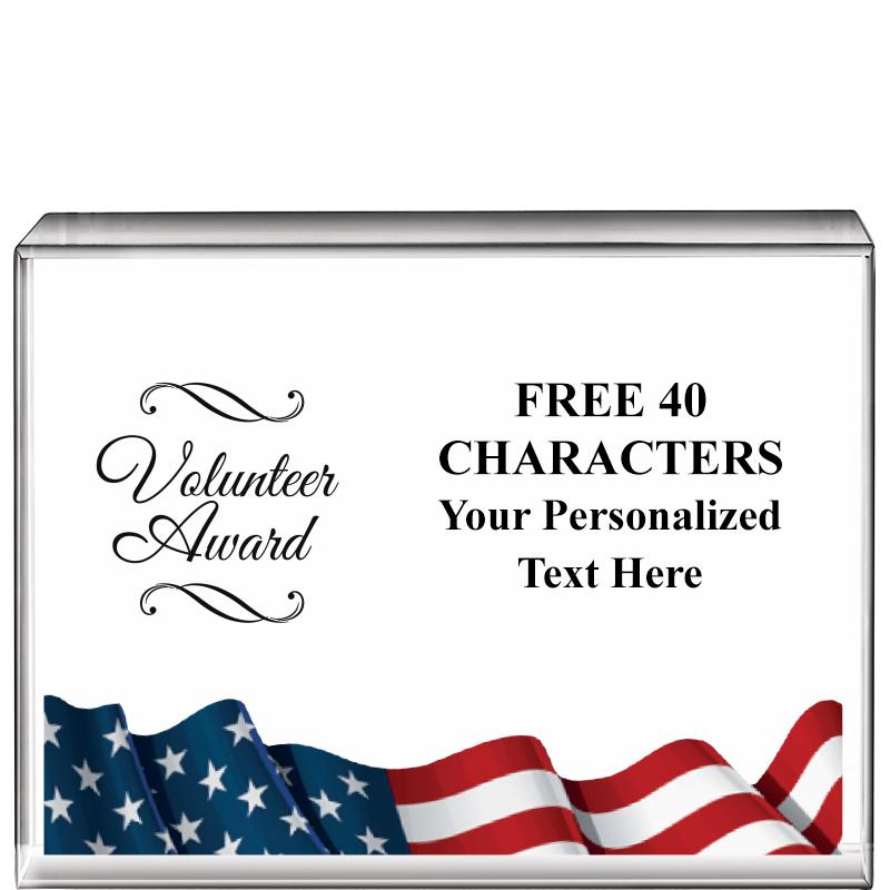 4"x3"FLAG HRZNTL DISPLY CRYSTL