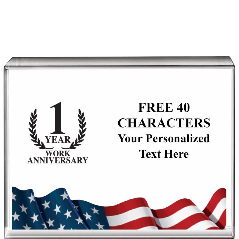 4"x3"FLAG HRZNTL DISPLY CRYSTL
