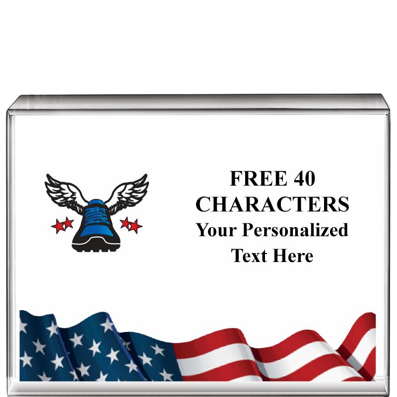 4"x3"FLAG HRZNTL DISPLY CRYSTL