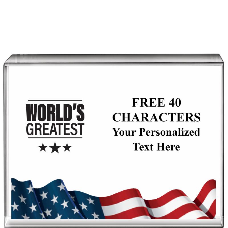 4"x3"FLAG HRZNTL DISPLY CRYSTL