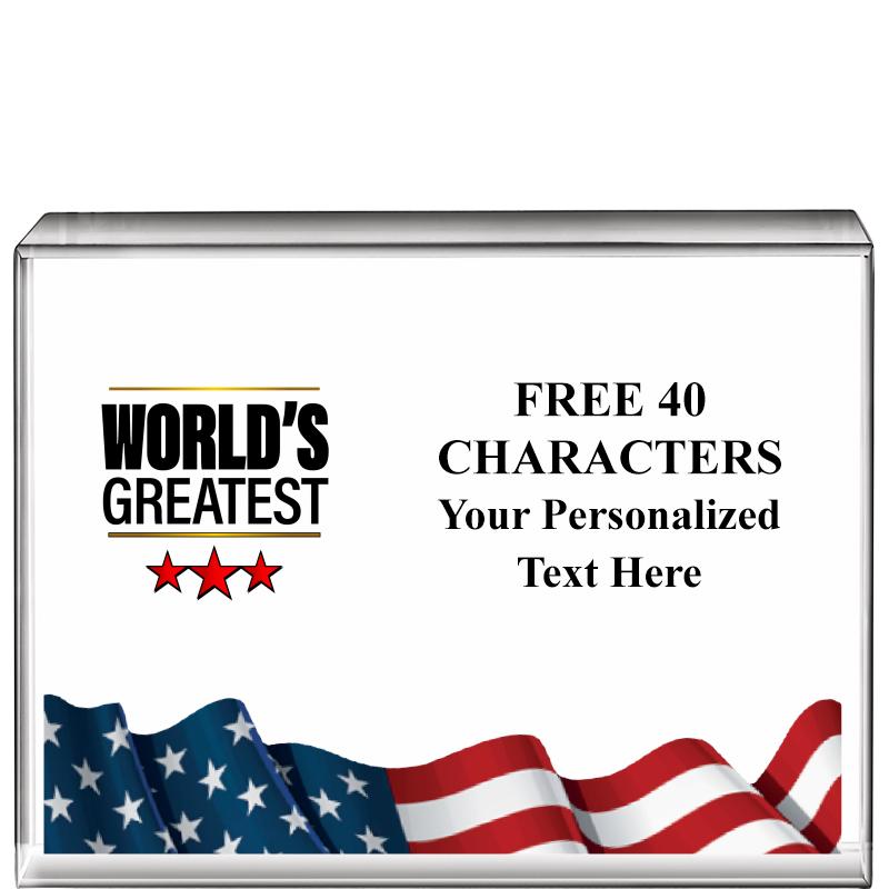 4"x3"FLAG HRZNTL DISPLY CRYSTL