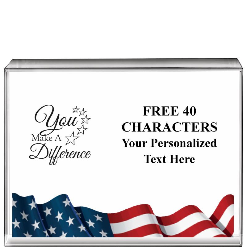 4"x3"FLAG HRZNTL DISPLY CRYSTL