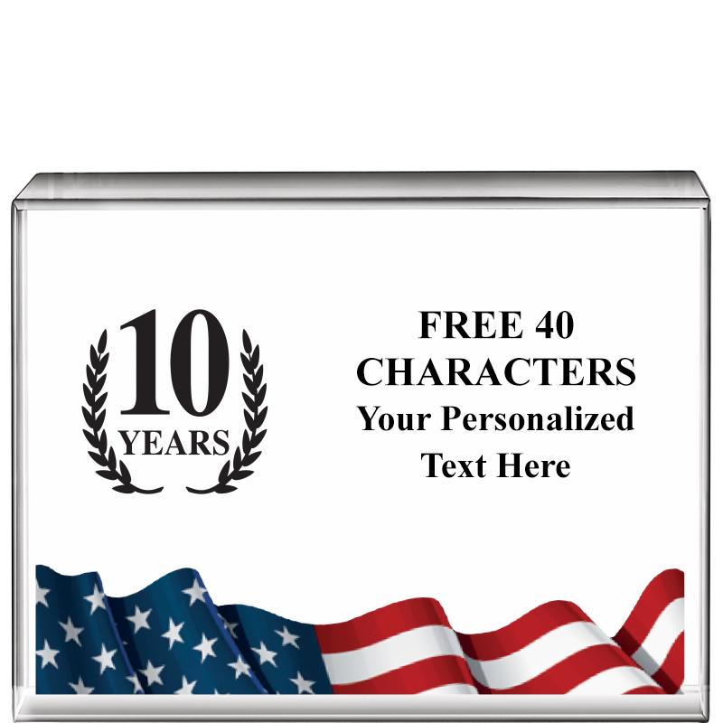 4"x3"FLAG HRZNTL DISPLY CRYSTL