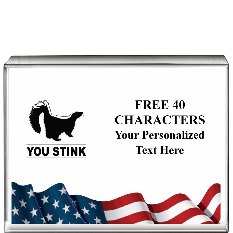 4"x3"FLAG HRZNTL DISPLY CRYSTL