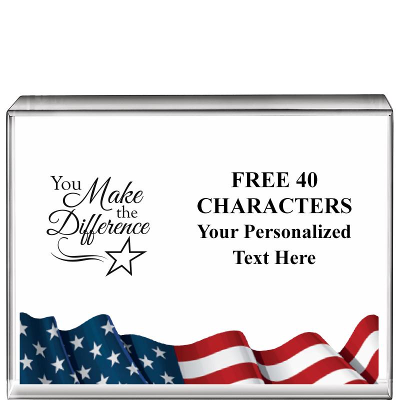 4"x3"FLAG HRZNTL DISPLY CRYSTL