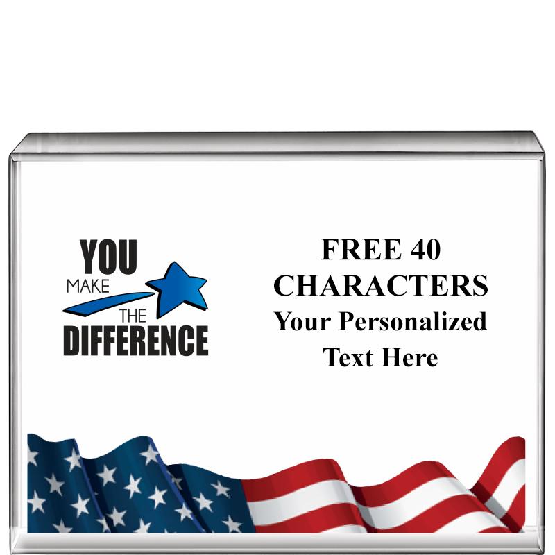 4"x3"FLAG HRZNTL DISPLY CRYSTL