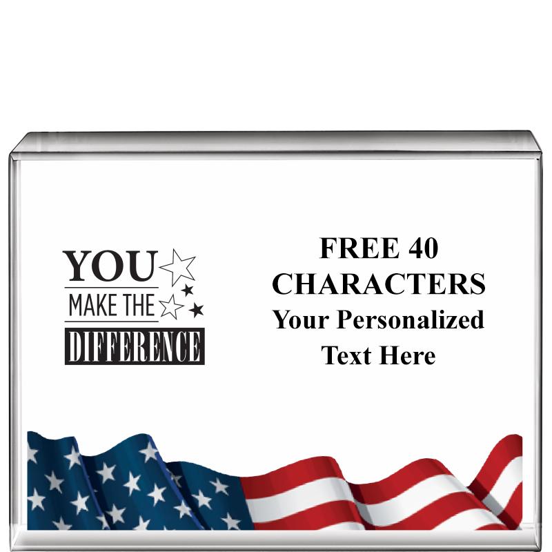 4"x3"FLAG HRZNTL DISPLY CRYSTL