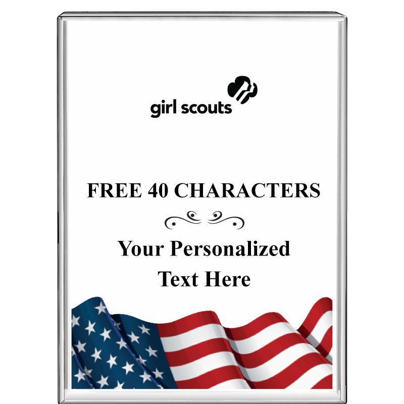 3"x4"FLAG VRTCL DISPLAY CRYSTL