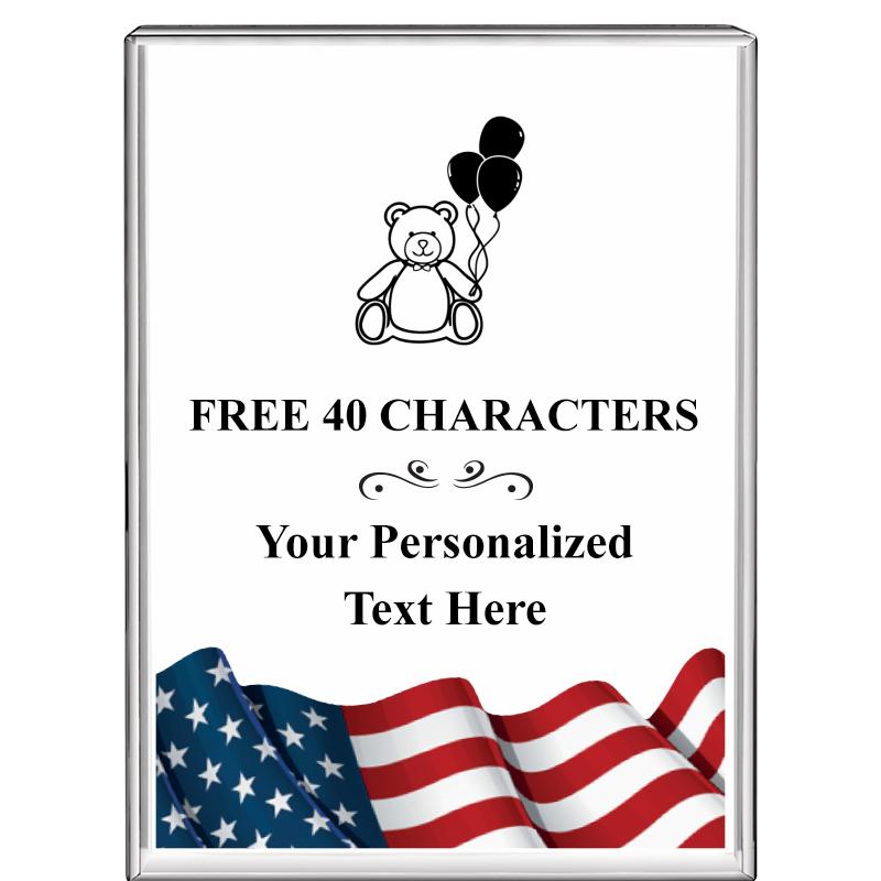 3"x4"FLAG VRTCL DISPLAY CRYSTL