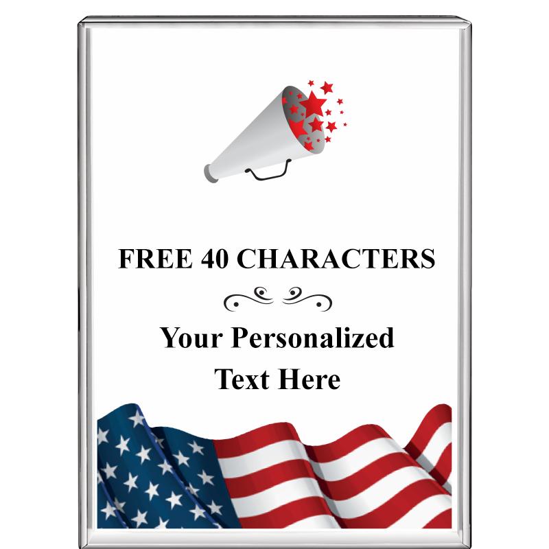 3"x4"FLAG VRTCL DISPLAY CRYSTL