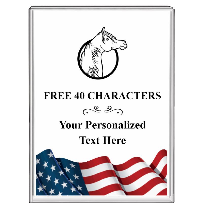 3"x4"FLAG VRTCL DISPLAY CRYSTL