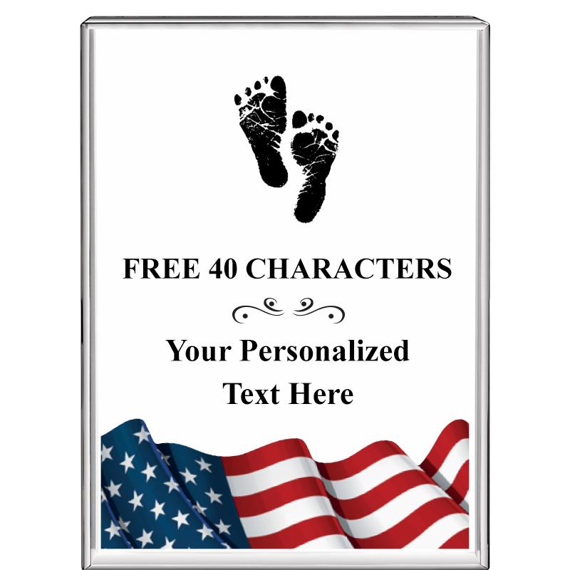 3"x4"FLAG VRTCL DISPLAY CRYSTL