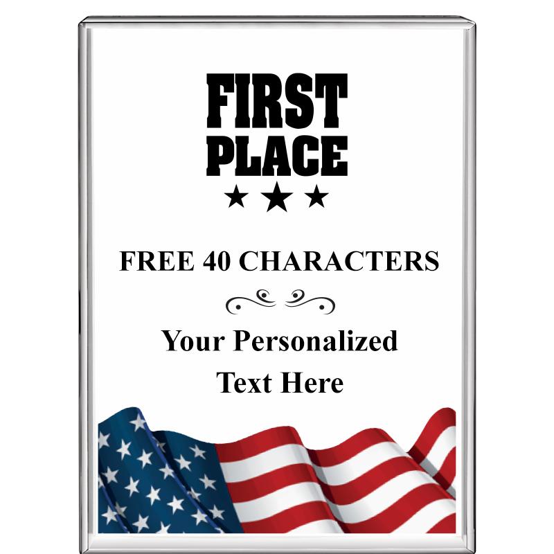 3"x4"FLAG VRTCL DISPLAY CRYSTL