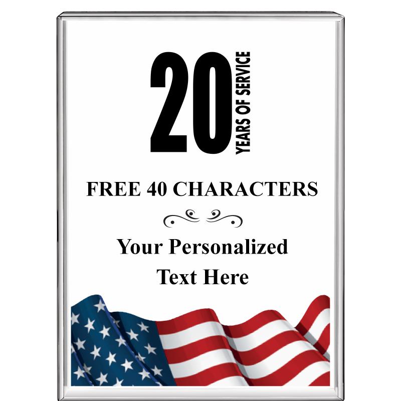 3"x4"FLAG VRTCL DISPLAY CRYSTL