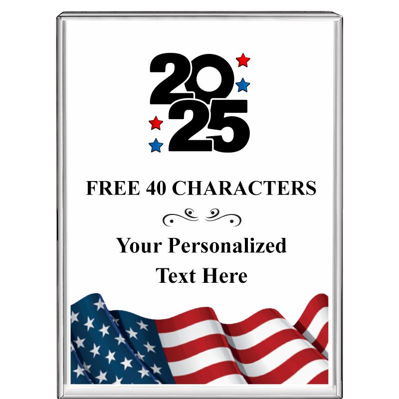 3"x4"FLAG VRTCL DISPLAY CRYSTL