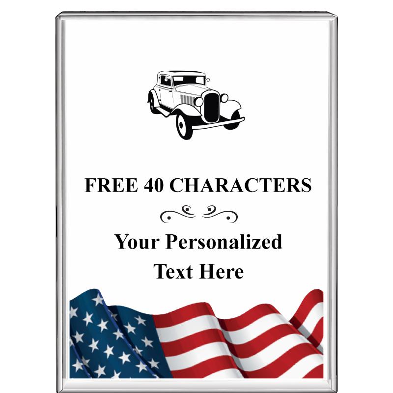 3"x4"FLAG VRTCL DISPLAY CRYSTL