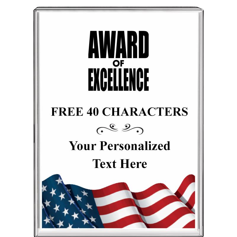 3"x4"FLAG VRTCL DISPLAY CRYSTL