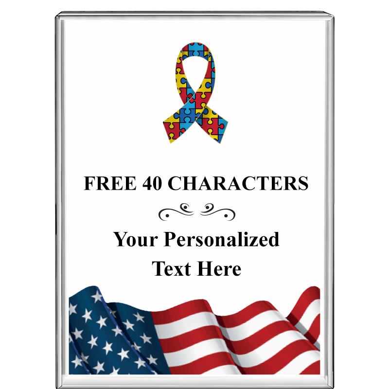 3"x4"FLAG VRTCL DISPLAY CRYSTL