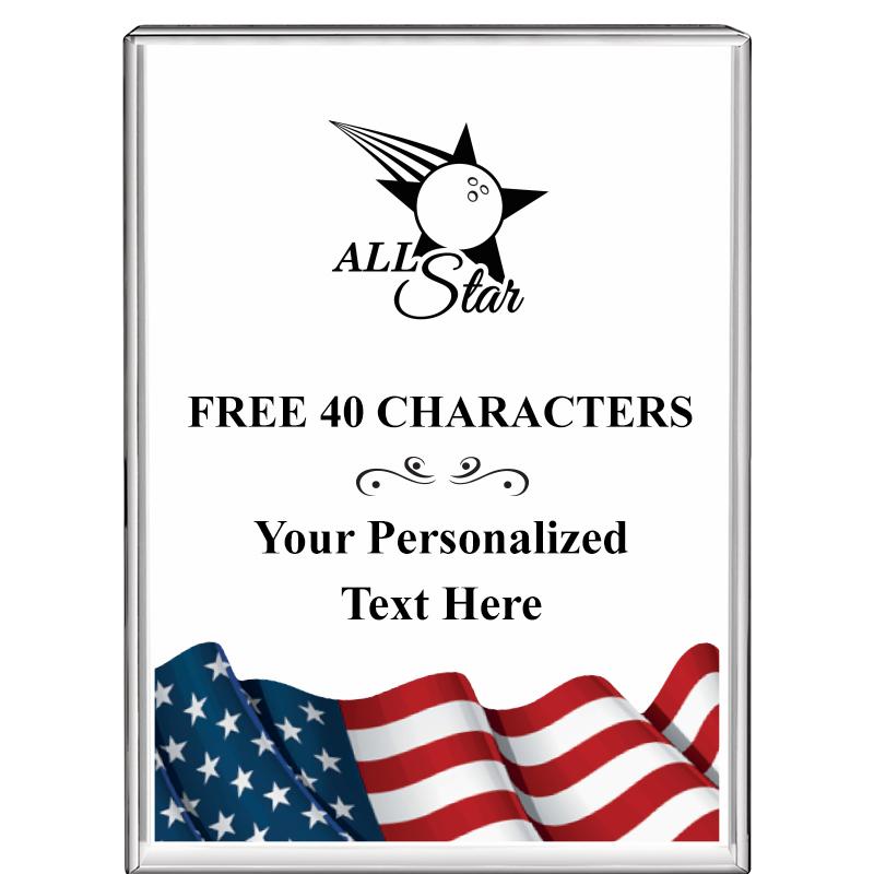 3"x4"FLAG VRTCL DISPLAY CRYSTL