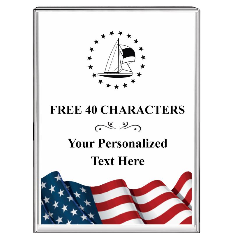 3"x4"FLAG VRTCL DISPLAY CRYSTL