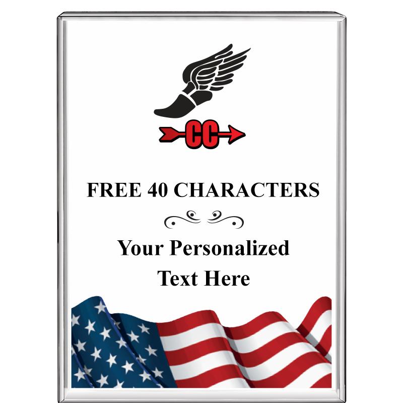 3"x4"FLAG VRTCL DISPLAY CRYSTL