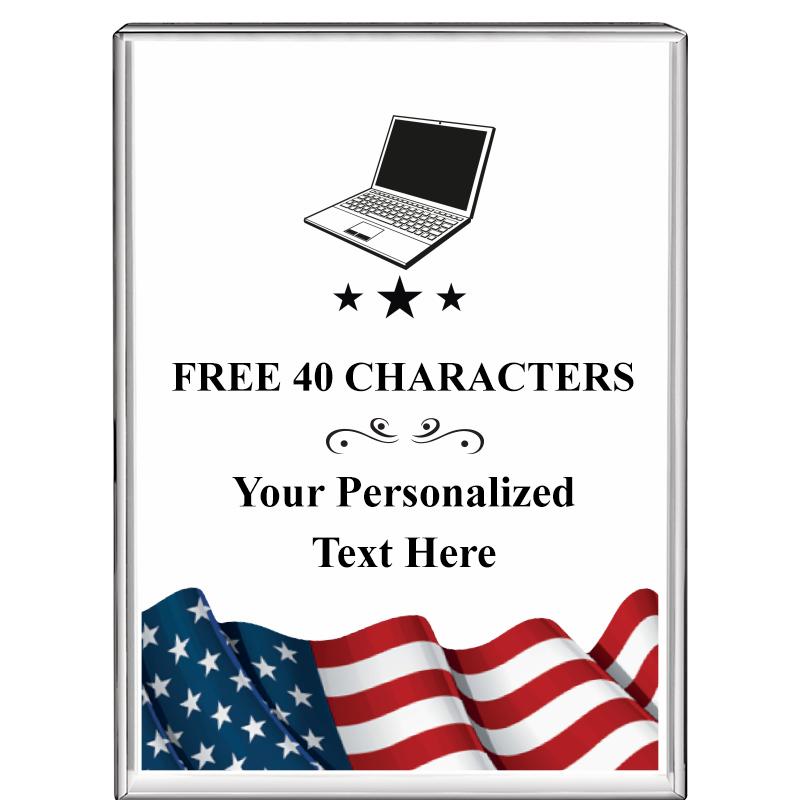 3"x4"FLAG VRTCL DISPLAY CRYSTL