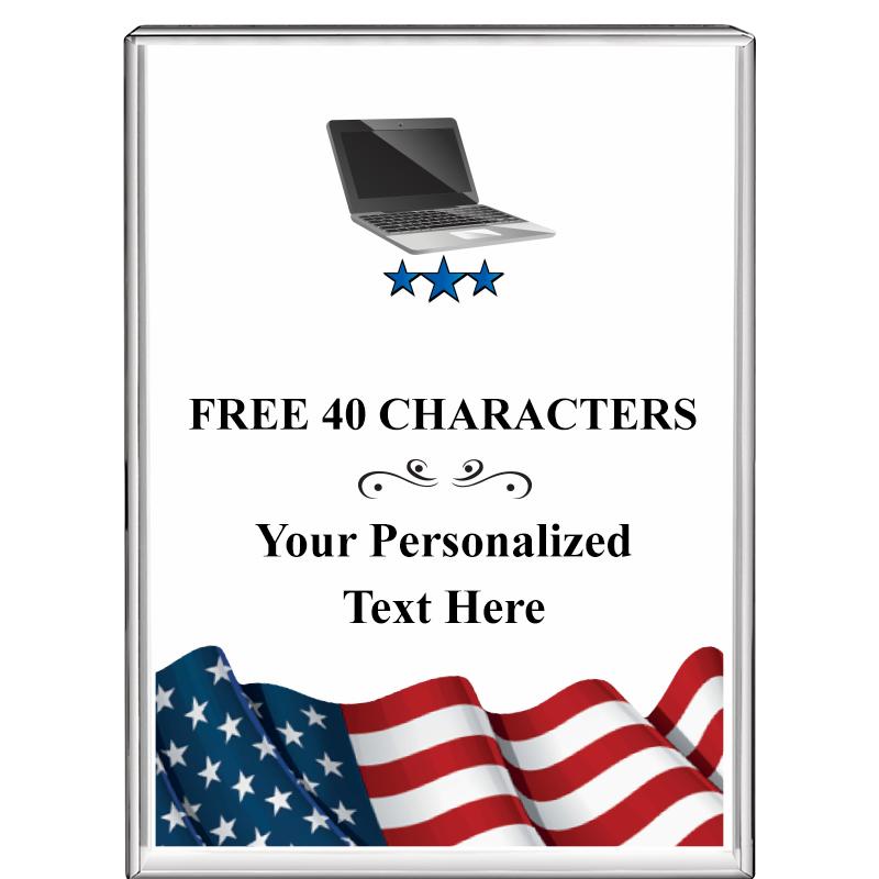 3"x4"FLAG VRTCL DISPLAY CRYSTL