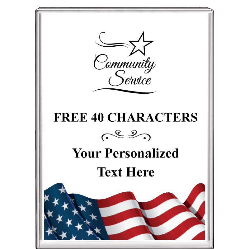 3"x4"FLAG VRTCL DISPLAY CRYSTL