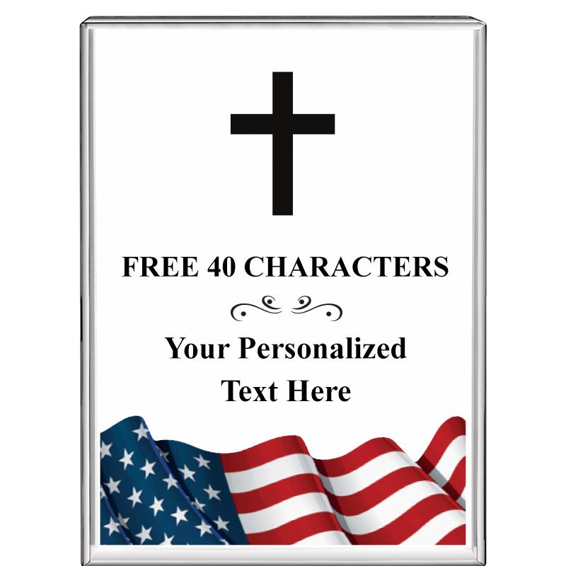 3"x4"FLAG VRTCL DISPLAY CRYSTL