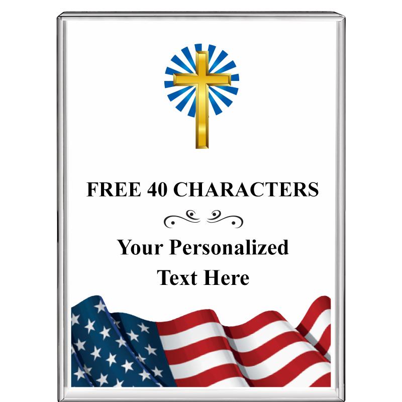 3"x4"FLAG VRTCL DISPLAY CRYSTL