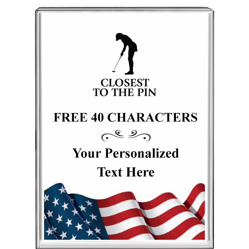 3"x4"FLAG VRTCL DISPLAY CRYSTL