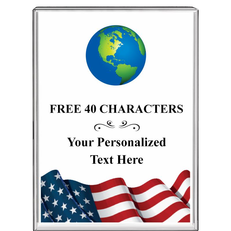 3"x4"FLAG VRTCL DISPLAY CRYSTL